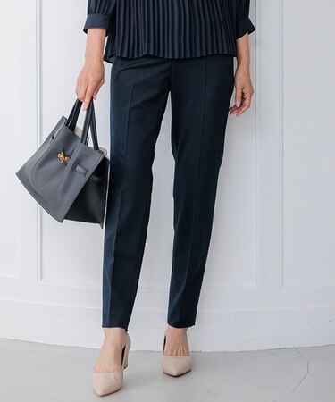 【セットアップ対応/洗える】トリアセジャージー テーパードパンツ