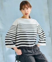 【洗える】Armor-lux ベルスリーブボーダー カットソー