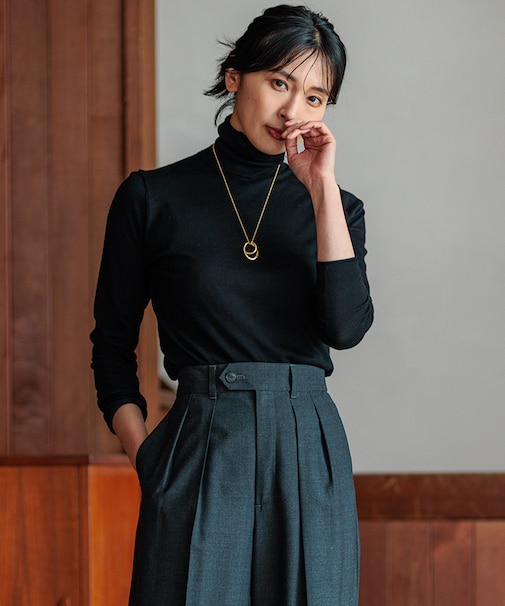 【Oggi1月号/CLASSY.11月号掲載】スムージーコットン タートルネック ニット