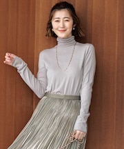 【Oggi1月号/CLASSY.11月号掲載】スムージーコットン タートルネック ニット