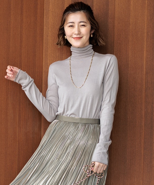 【Oggi1月号/CLASSY.11月号掲載】スムージーコットン タートルネック ニット