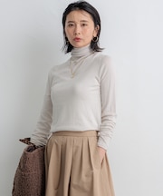 【Oggi1月号/CLASSY.11月号掲載】スムージーコットン タートルネック ニット