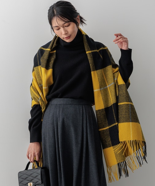 カシミヤ チェック ストール