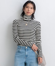 【Oggi1月号/CLASSY.11月号掲載】ウーステッドウール リブタートルネック ニット
