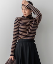 【Oggi1月号/CLASSY.11月号掲載】ウーステッドウール リブタートルネック ニット