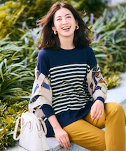 【WEB限定カラーあり/洗える】ウーステッドウール ワイドシルエット ニット