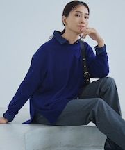 【WEB限定カラーあり/洗える】ウーステッドウール ワイドシルエット ニット