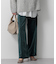【洗える】23区DENIM ベルベットストレッチ ワイドパンツ