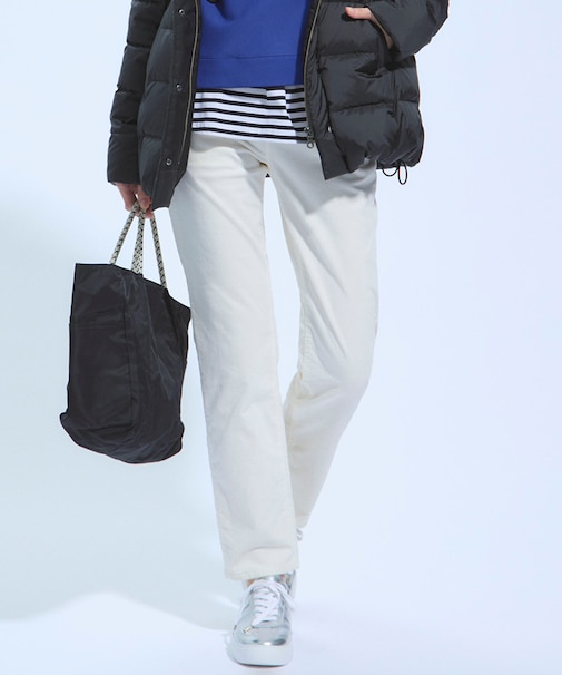 【洗える】23区DENIM ベルベットストレッチ ボーイズ テーパードパンツ