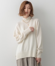 【洗える】カシミヤブレンド ハイネック ニット
