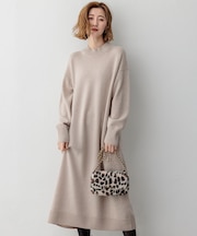 【洗える】カシミヤブレンド ニットワンピース