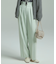 ナチュラルストレッチサキソニー タック ワイドパンツ