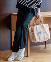 【Oggi2月号掲載/洗える】ウォームストレッチ テーパード パンツ