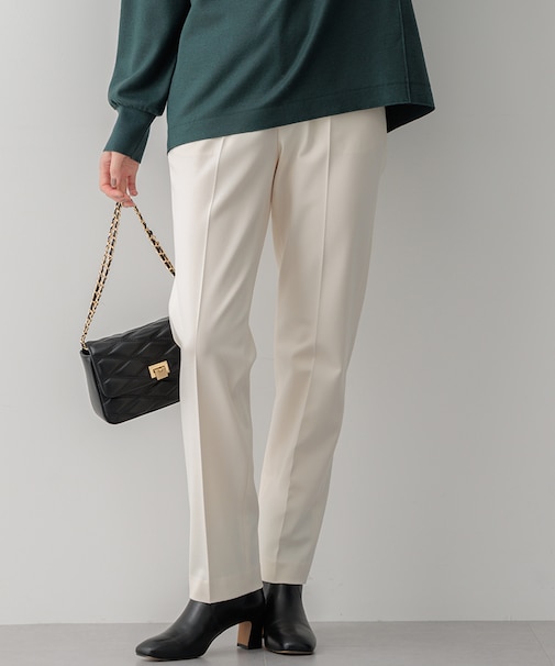 【Oggi2月号掲載/洗える】ウォームストレッチ テーパード パンツ