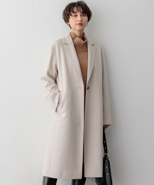 CLASSY.1月号掲載】ループヤーン チェック ツイード ロングコート