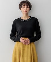 スパンコール ワイドリブ ニット