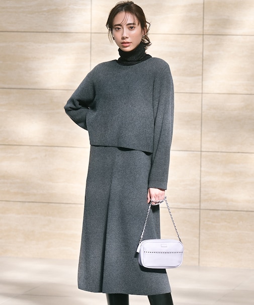 【洗える】レイヤードニットツイン ワンピース