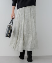 【洗える】モノクロトーンプリント スカート
