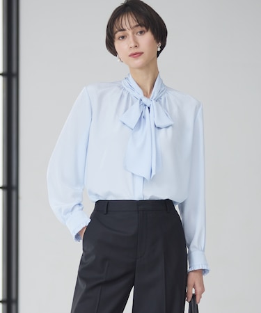 【洗える】ドットドビーデシン ブラウス