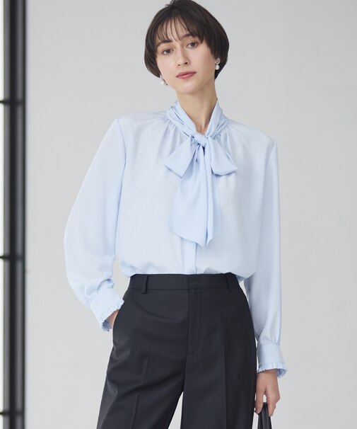 【洗える】ドットドビーデシン ブラウス