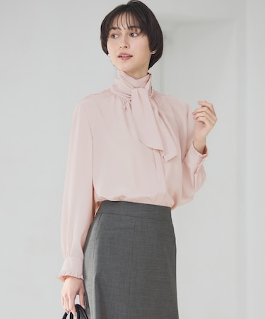 【洗える】ドットドビーデシン ブラウス