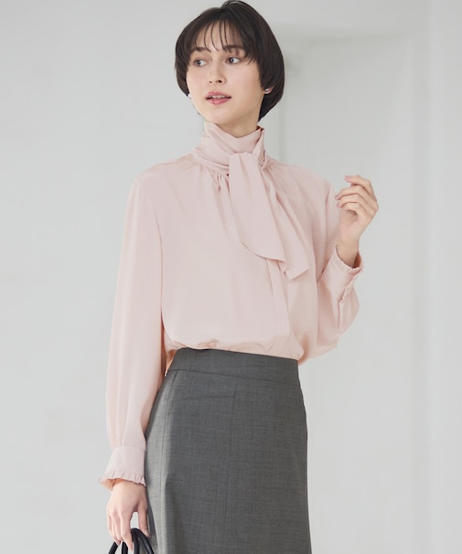 【洗える】ドットドビーデシン ブラウス