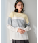 【Oggi1月号掲載/洗える】ウールカシミヤ カラーブロック ニット