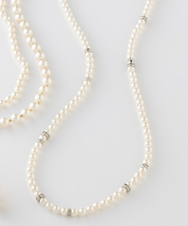 パール ロンデル ロング ネックレス
