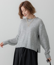 【Oggi2月号掲載/洗える】スパングル クルーネック ニット