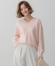 【Oggi2月号掲載/洗える】ウールカシミヤ Vネック ニット