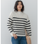 【Oggi2月号掲載/洗える】ウールカシミヤ ボーダー ニット