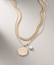 カラーストーン コイン ネックレス