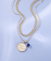 カラーストーン コイン ネックレス