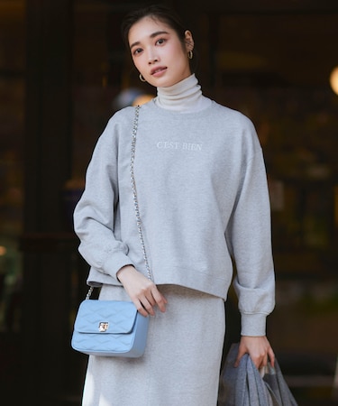 【一部店舗限定/洗える】クリアコットンテリー セットアップ ロゴ スウェット