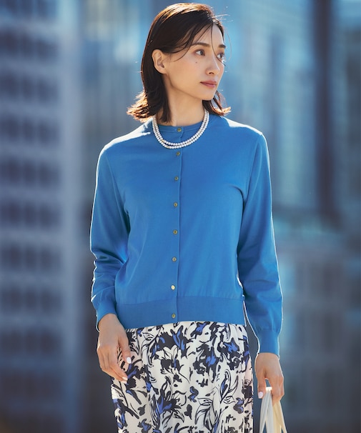 【Oggi6月号掲載/洗える】プレミアムビオコットン カーディガン