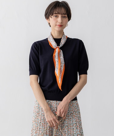 【Oggi5月号掲載/洗える】プレミアムビオコットン 半袖 ニット
