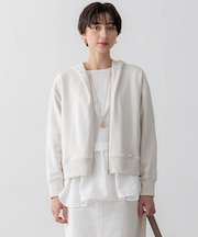 【VERY3月号掲載/洗える】コットンテリー ジップアップ フーディー
