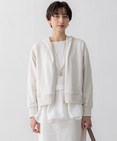 【VERY3月号掲載/洗える】コットンテリー ジップアップ フーディー