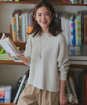 【Oggi3月号掲載/洗える】コットンギマ クロップド ドルマン ニット