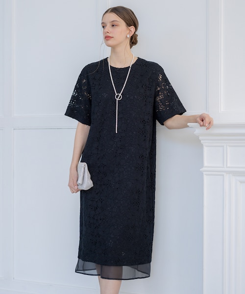 APPLAUDIR】スパンコールレース フリルコンビドレス｜ニジュウサンクの