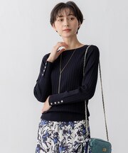 【洗える】シルキーレーヨンワイドリブ ニット