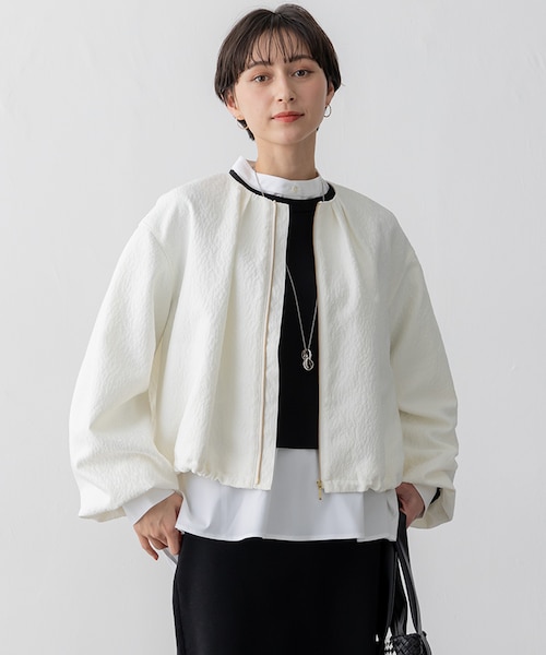 美品　シーニュ cygne ジャガードブルゾン JUNRED(ジュンレッド) / ジャガードコンビブルゾン (ジャケット