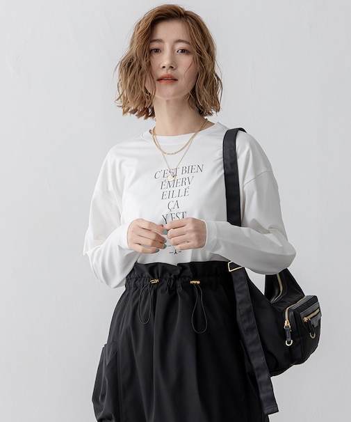 【洗える】レタープリント ロンTEE