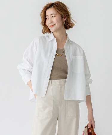 【洗える】CANCLINI クロップド テントライン シャツ