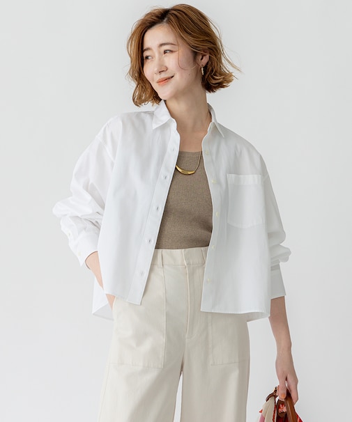 【洗える】CANCLINI クロップド テントライン シャツ