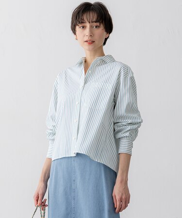 【洗える】CANCLINI クロップド テントライン シャツ