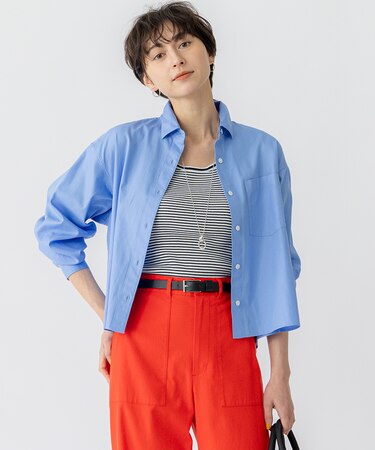 【洗える】CANCLINI クロップド テントライン シャツ