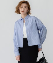 【洗える】CANCLINI クロップド テントライン シャツ