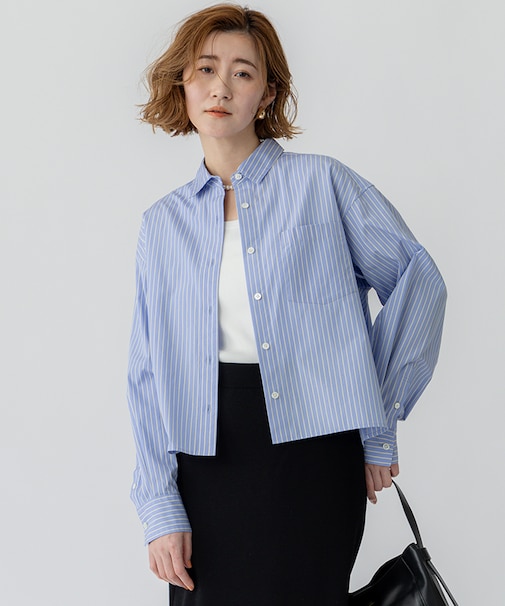 【洗える】CANCLINI クロップド テントライン シャツ