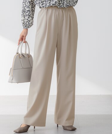 【セットアップ対応/洗える】2WAYストレッチツイル ワイドパンツ